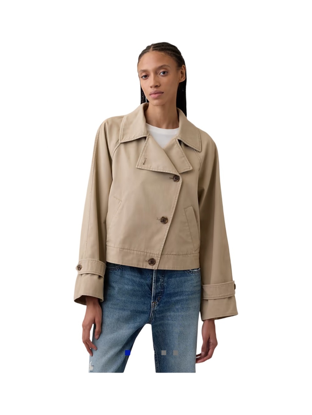 Relaxed Cropped Trench Coat